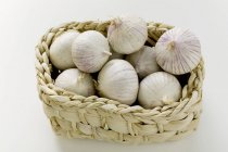 Asian garlic in basket — Stock Photo