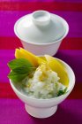 Riso appiccicoso con mango e latte di cocco — Foto stock