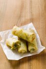 Spring rolls on paper — Stock Photo
