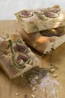 Focaccia bread with figs — Stock Photo