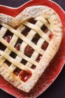 Heart shaped cherry pie — Stock Photo