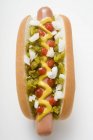 Hot dog con senape — Foto stock