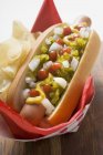 Hot Dog mit Chips — Stockfoto