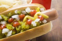 Hot Dog mit Chips — Stockfoto