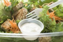 Salatblätter mit Karotten — Stockfoto