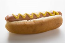Hot dog with mustard — Stock Photo