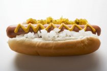 Hot dog with relish — Stock Photo