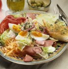 Ham and egg salad — Stock Photo