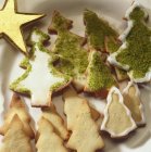 Biscuits in shape of Christmas trees — Stock Photo