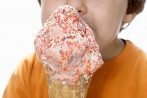 Boy holding ice cream — Stock Photo