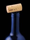 Closeup view of wine cork on bottleneck — Stock Photo