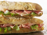 Parma ham baguettes — Stock Photo