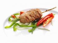 Grilled mince on skewer — Stock Photo