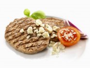 Hamburger steak with thick cream — Stock Photo