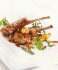 Lamb cutlets with potatoes — Stock Photo