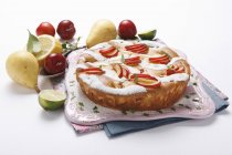 Pear and plum cake — Stock Photo