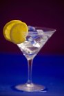 Martini con cubitos de hielo y rodajas de limón - foto de stock
