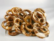 Soft pretzels on table — Stock Photo