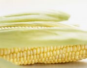 Corn on cob with husks — Stock Photo