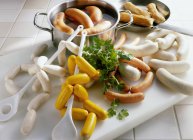 Salsicce per bollire e friggere — Foto stock