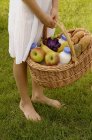 Basket full of groceries — Stock Photo