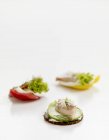 Eel snacks with vegetables — Stock Photo