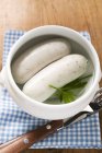 Two cooked Weisswurst — Stock Photo