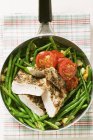 Chicken breast with green beans — Stock Photo