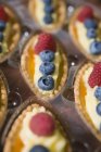 Several berry tartlets — Stock Photo
