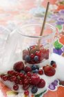 Frutas no pote de geleia — Fotografia de Stock