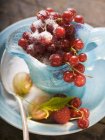Спелые красные смородины с сахаром — стоковое фото