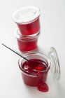 Jars of redcurrant jelly — Stock Photo