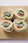 Sanduíches de baguete de cebolinha — Fotografia de Stock