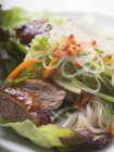 Салат с жареной уткой — стоковое фото