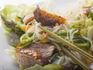 Салат с жареной уткой — стоковое фото