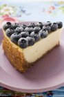 Piece of blueberry cheesecake — Stock Photo