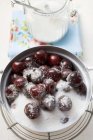 Sugared cherries in pan — Stock Photo
