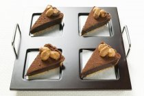 Pieces of chocolate tart — Stock Photo