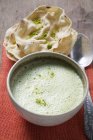 Индийский суп из карри с поппадамами — стоковое фото