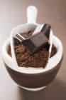 Chocolate and cocoa powder in scoop — Stock Photo