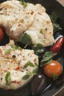 Monk-fish cutlets with cherry tomatoes — Stock Photo