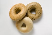 Three different bagels — Stock Photo