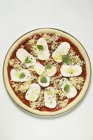 Mozzarella pizza unbaked — Stock Photo