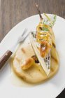 Rochebaron with grilled pear — Stock Photo