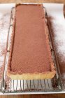 Torta de chocolate retangular — Fotografia de Stock