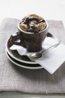 Chocolate and Amerana cherry pudding — Stock Photo