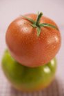 Зелені та червоні помідори — стокове фото