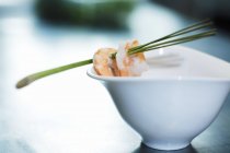 Shrimps on lemon grass — Stock Photo