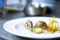 Veal roulade with vegetables — Stock Photo
