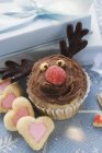 Muffin al cioccolato natalizio — Foto stock